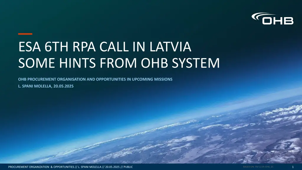 esa 6th rpa call in latvia some hints from