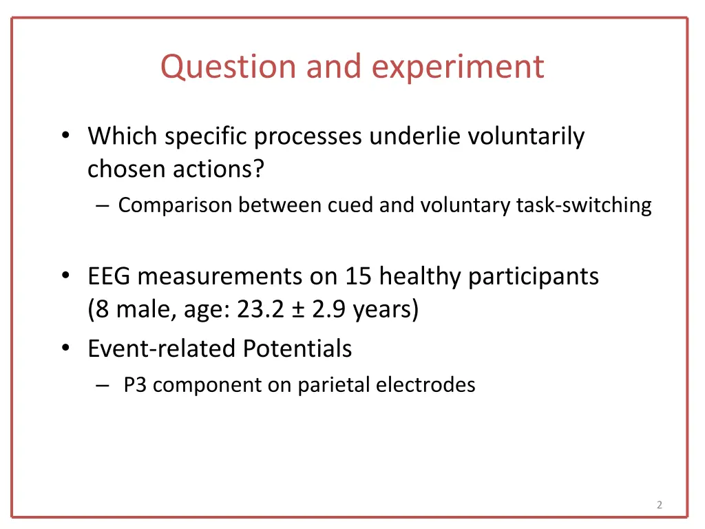 question and experiment