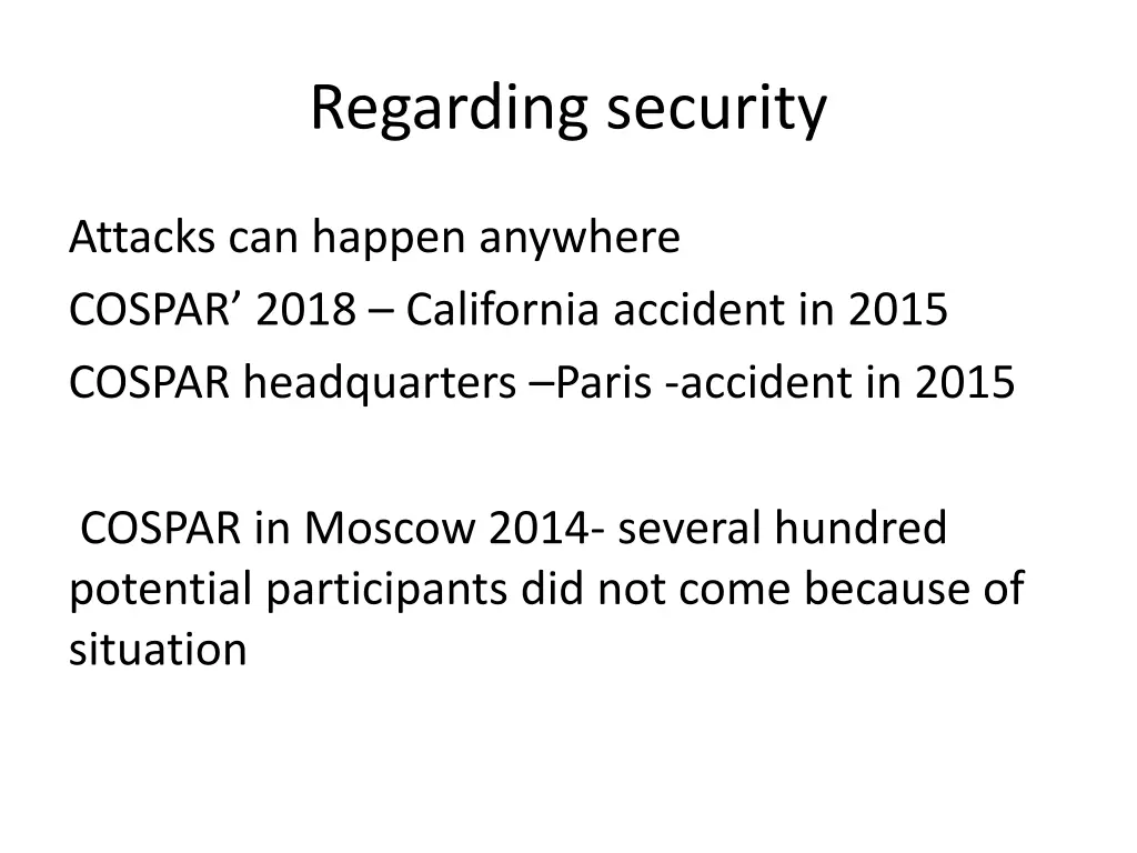 regarding security