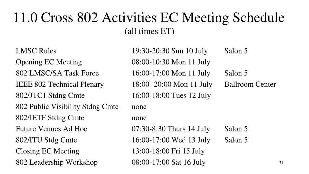 11 0 cross 802 activities ec meeting schedule