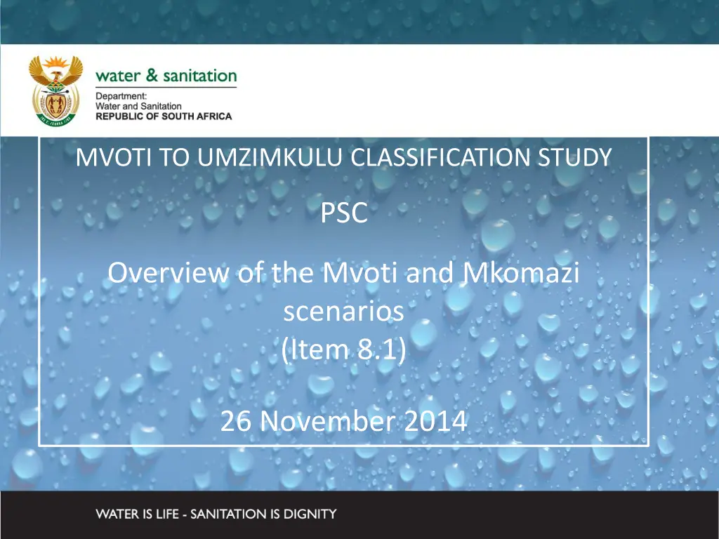 mvoti to umzimkulu classification study