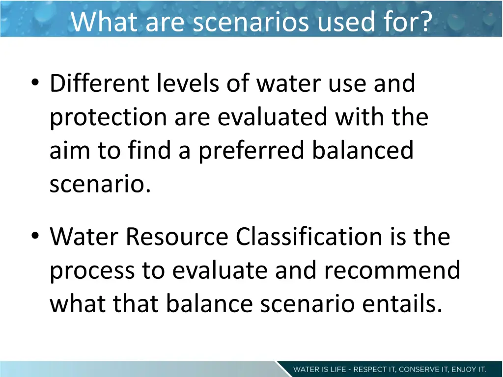 what are scenarios used for