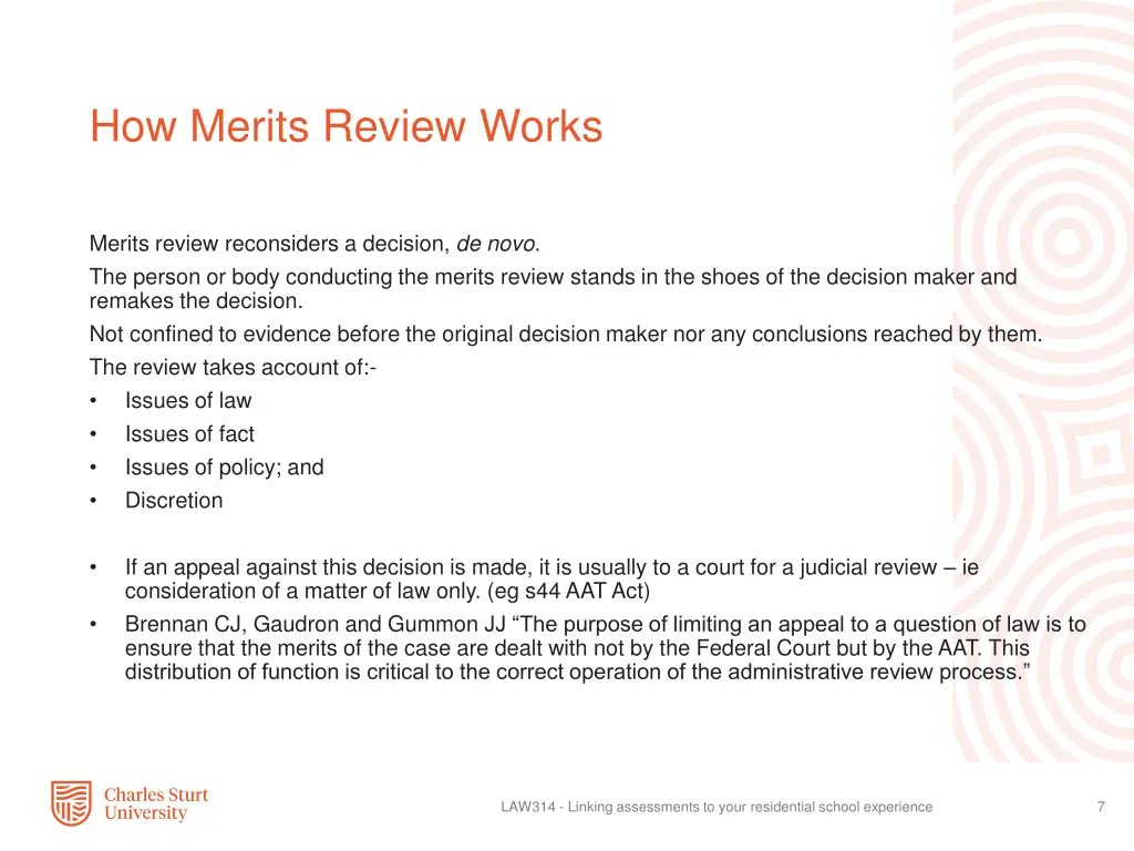 how merits review works