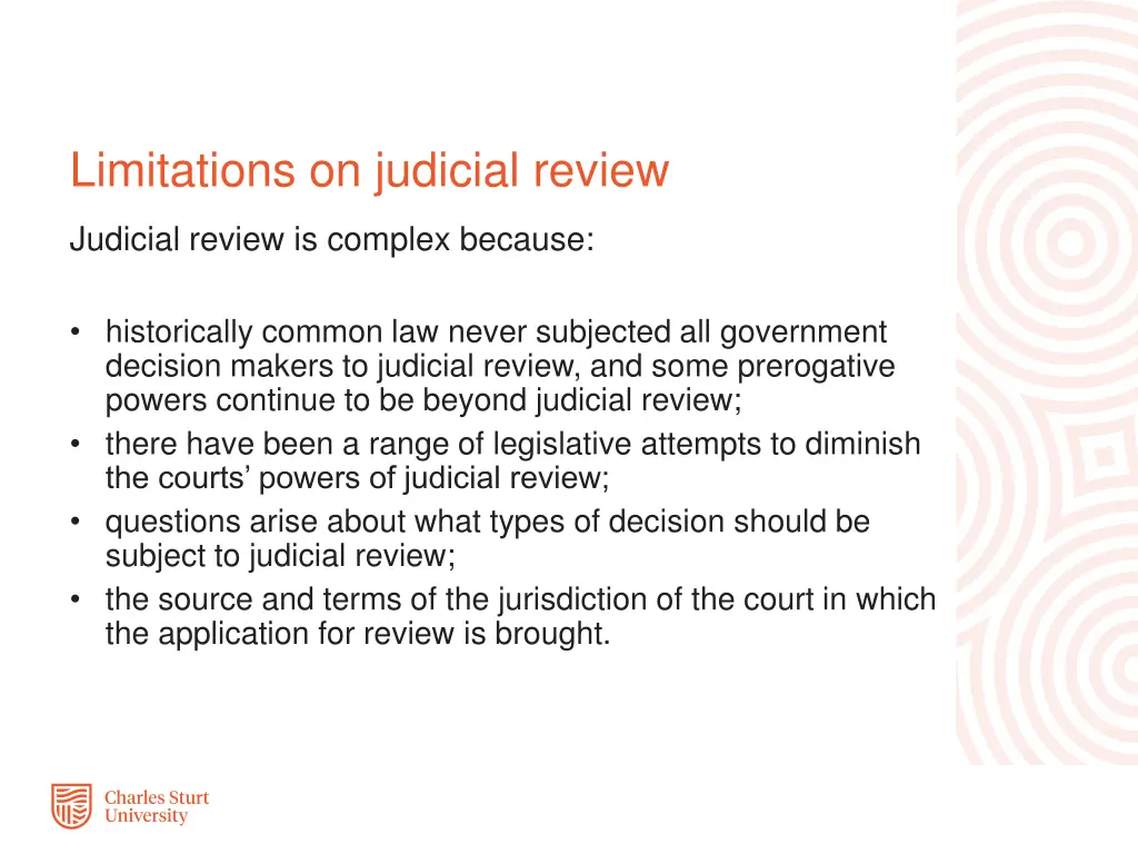 limitations on judicial review