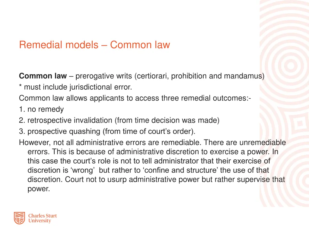 remedial models common law