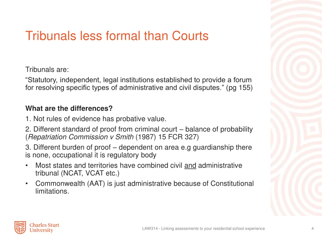 tribunals less formal than courts