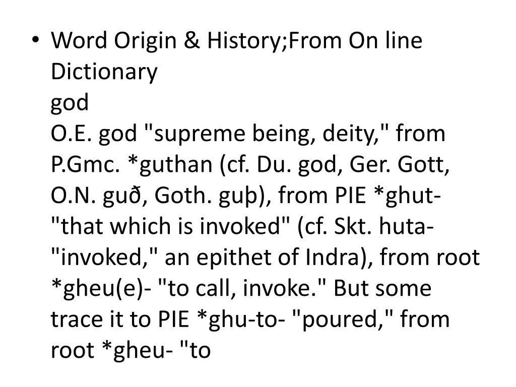 word origin history from on line dictionary