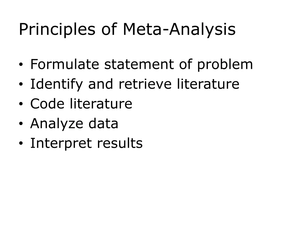 principles of meta analysis