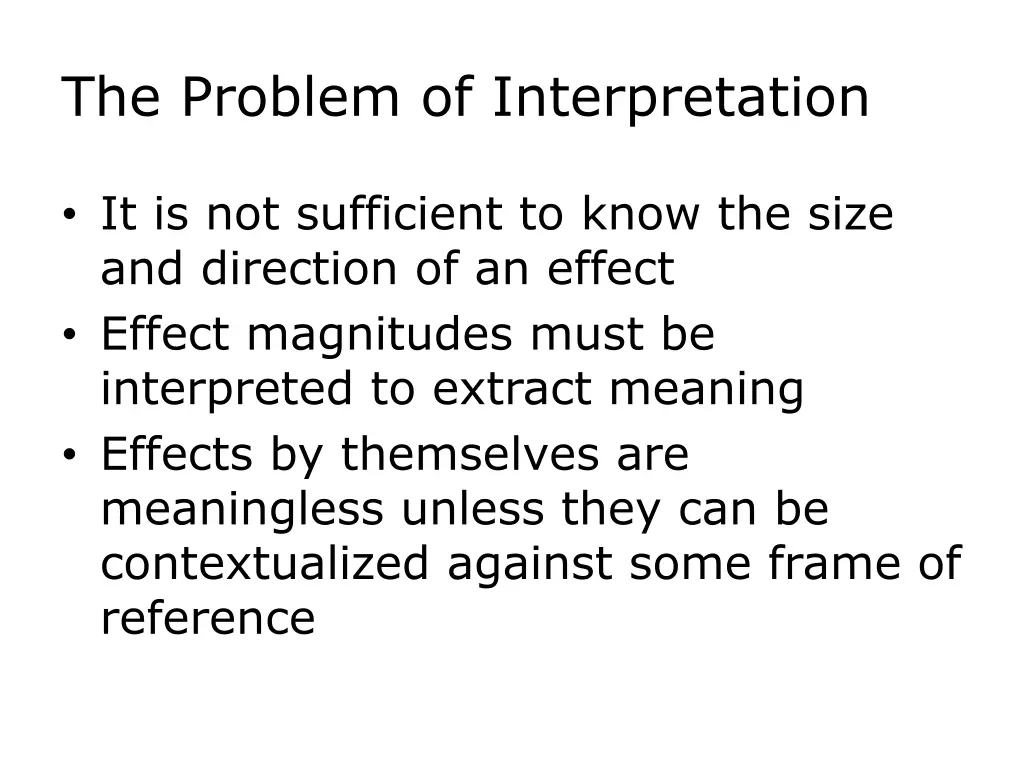 the problem of interpretation