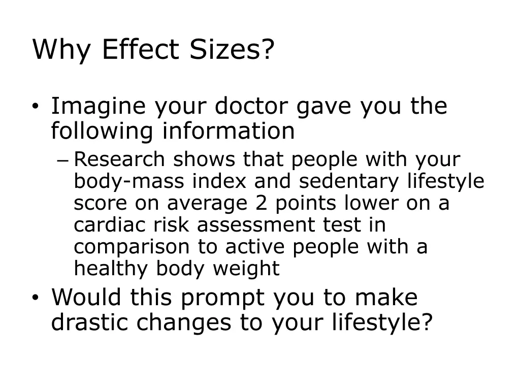 why effect sizes