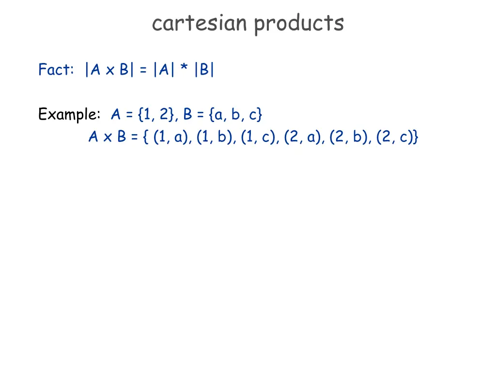 cartesian products 3