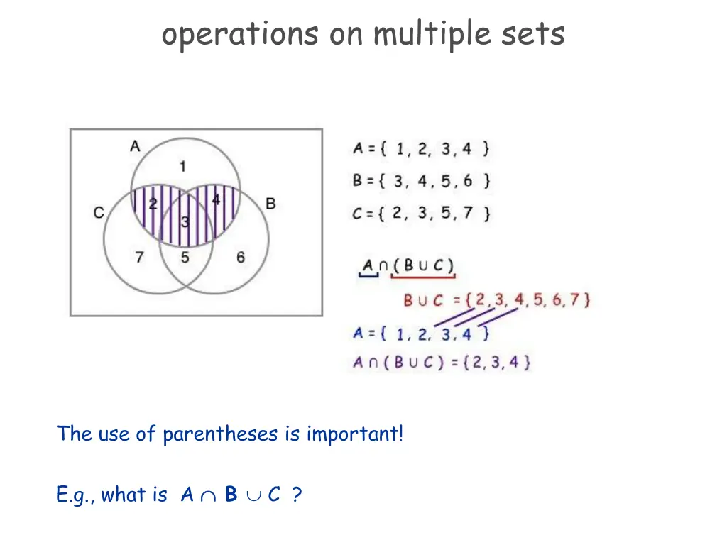 operations on multiple sets