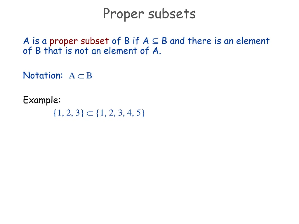 proper subsets