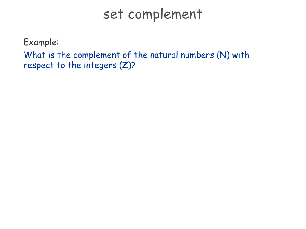 set complement 1