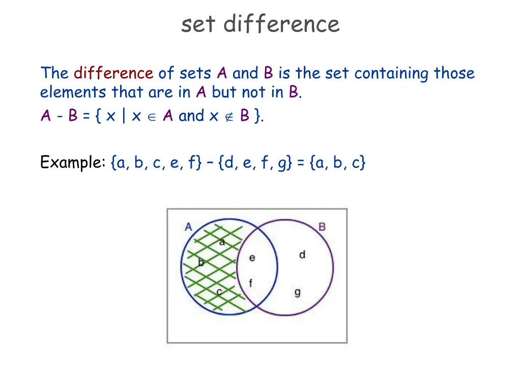 set difference