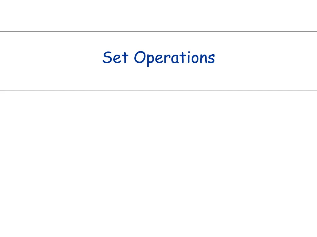 set operations
