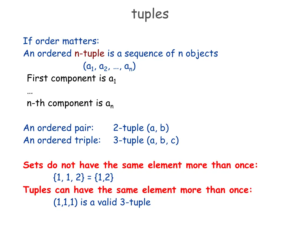 tuples