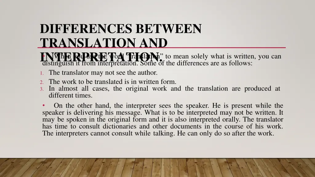 differences between translation