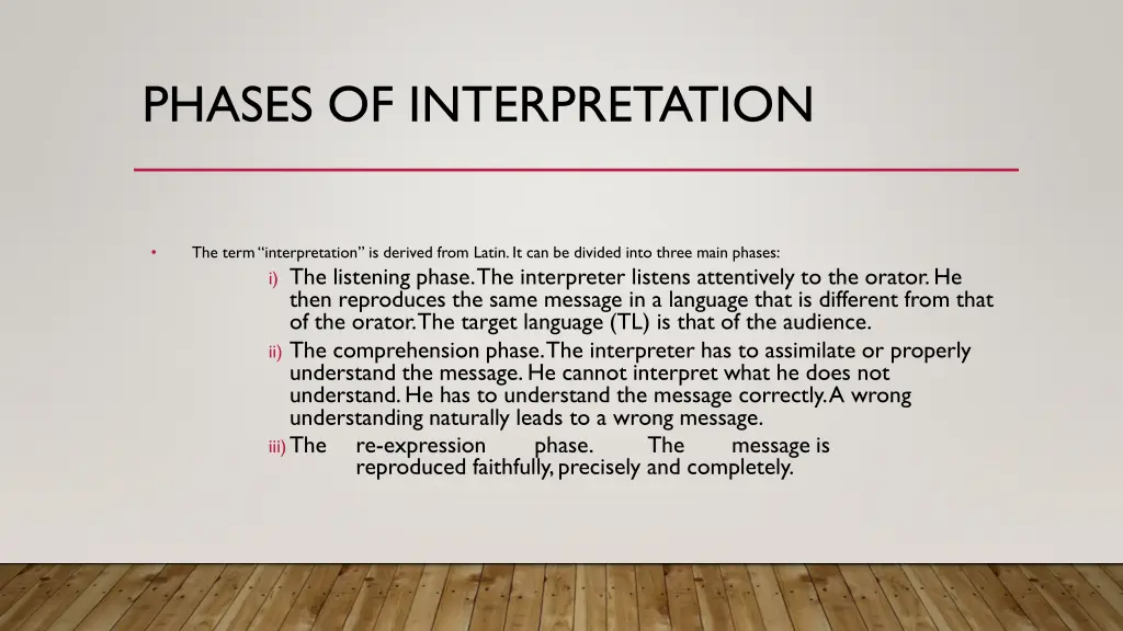 phases of interpretation
