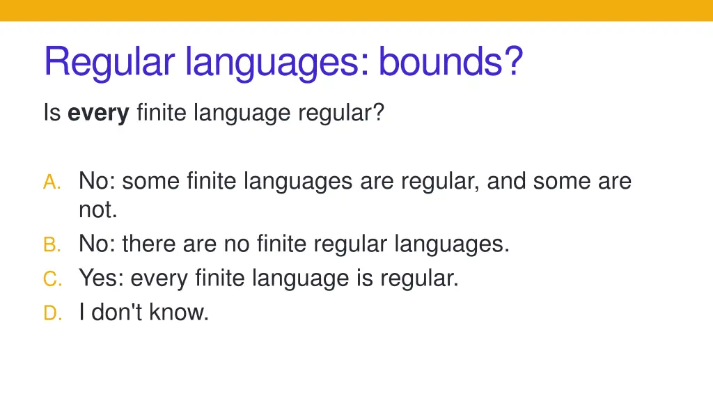 regular languages bounds