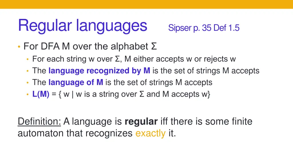regular languages sipser p 35 def 1 5