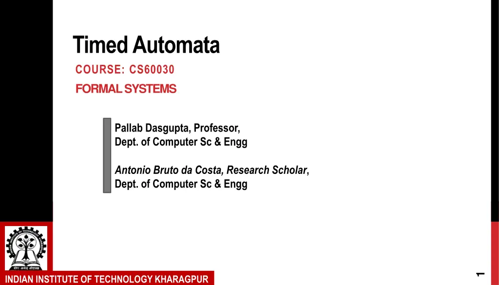 timed automata course cs60030 formal systems