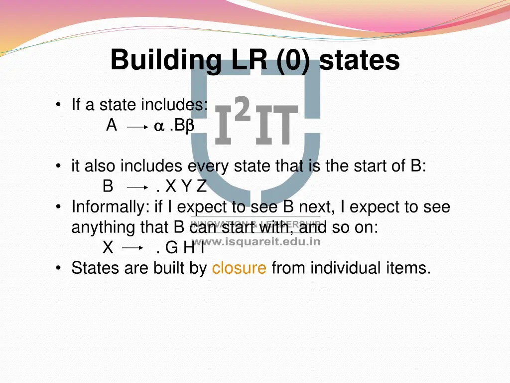 building lr 0 states