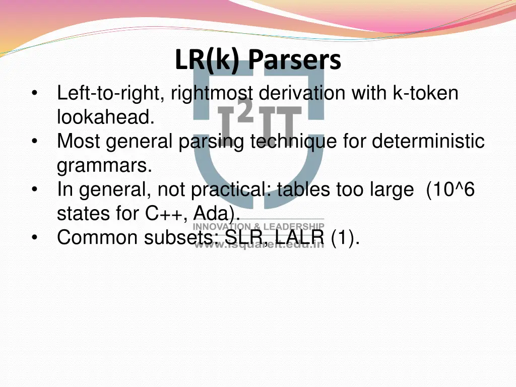 lr k parsers