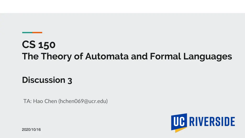 cs 150 the theory of automata and formal languages
