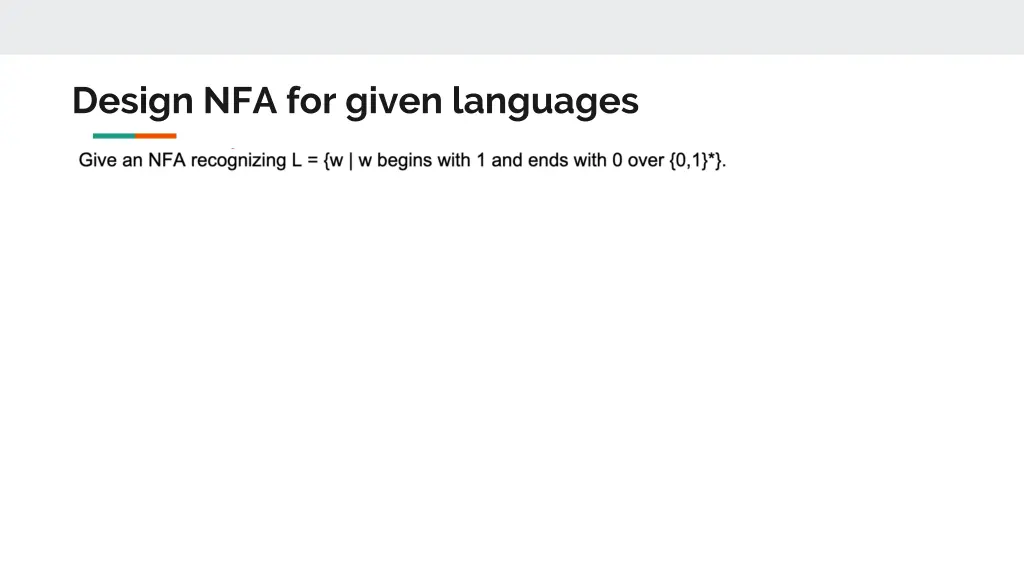 design nfa for given languages