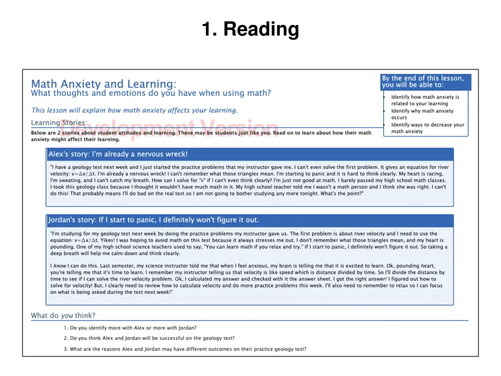 1 reading