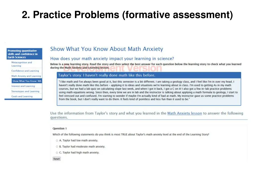 2 practice problems formative assessment