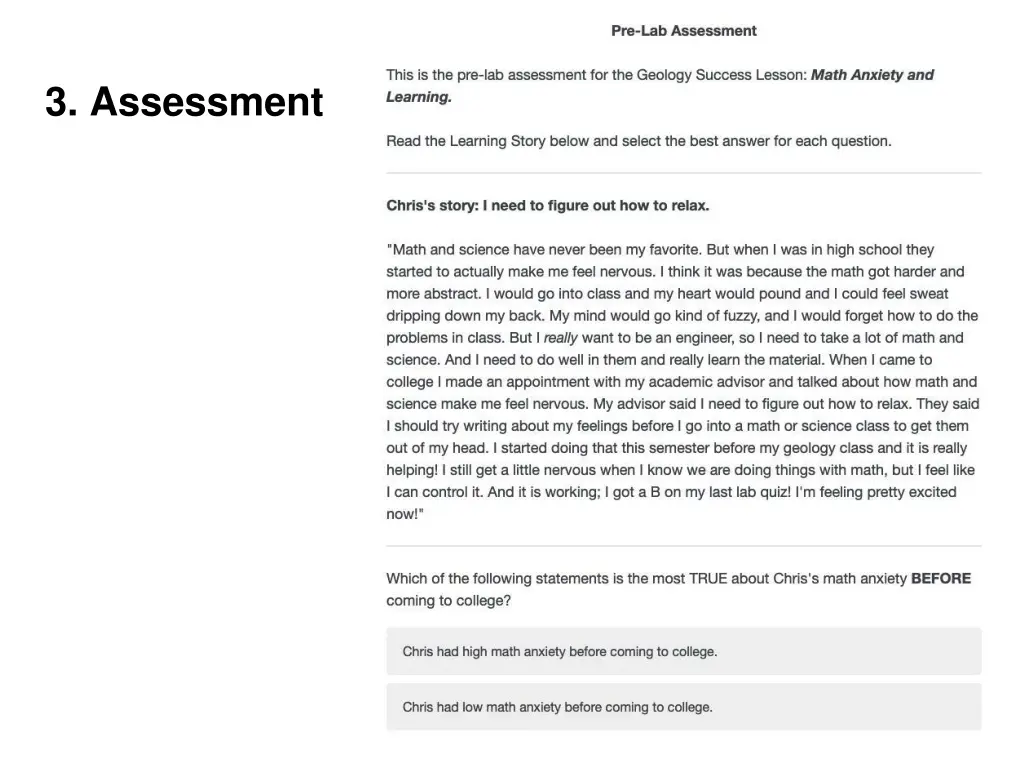 3 assessment