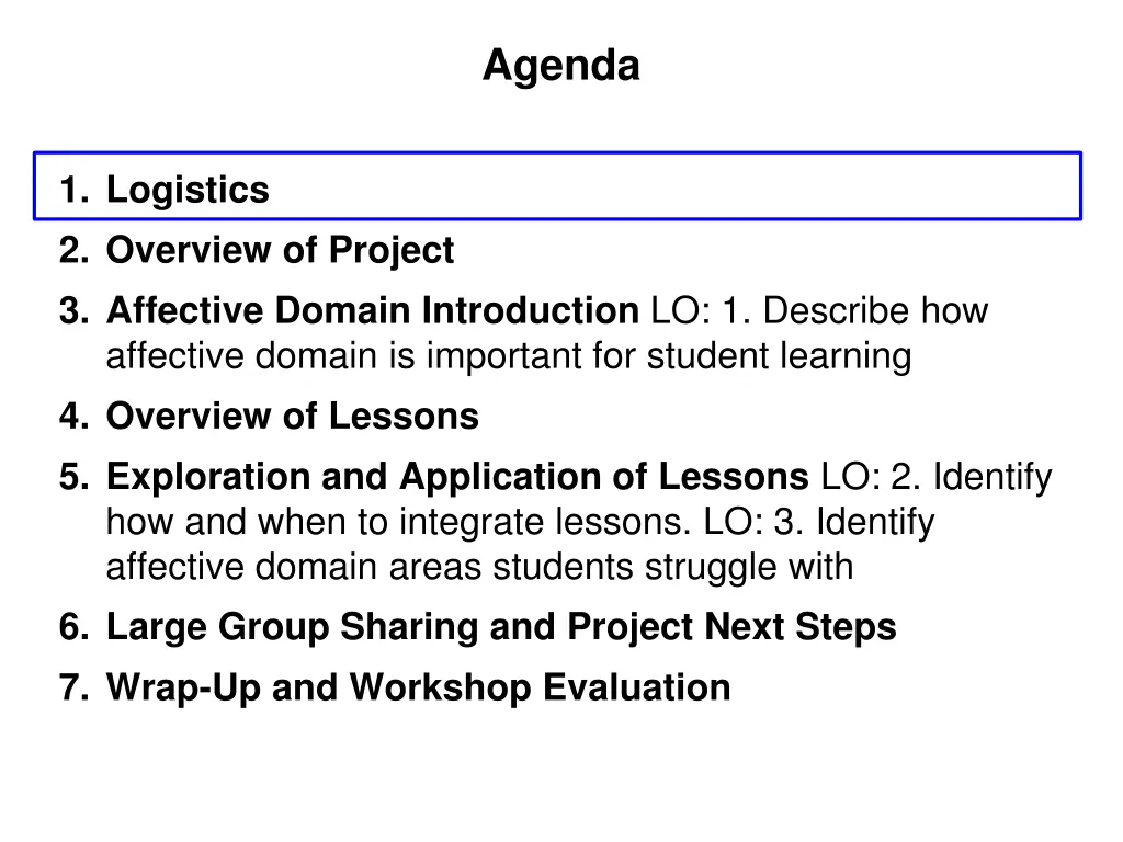 agenda 1