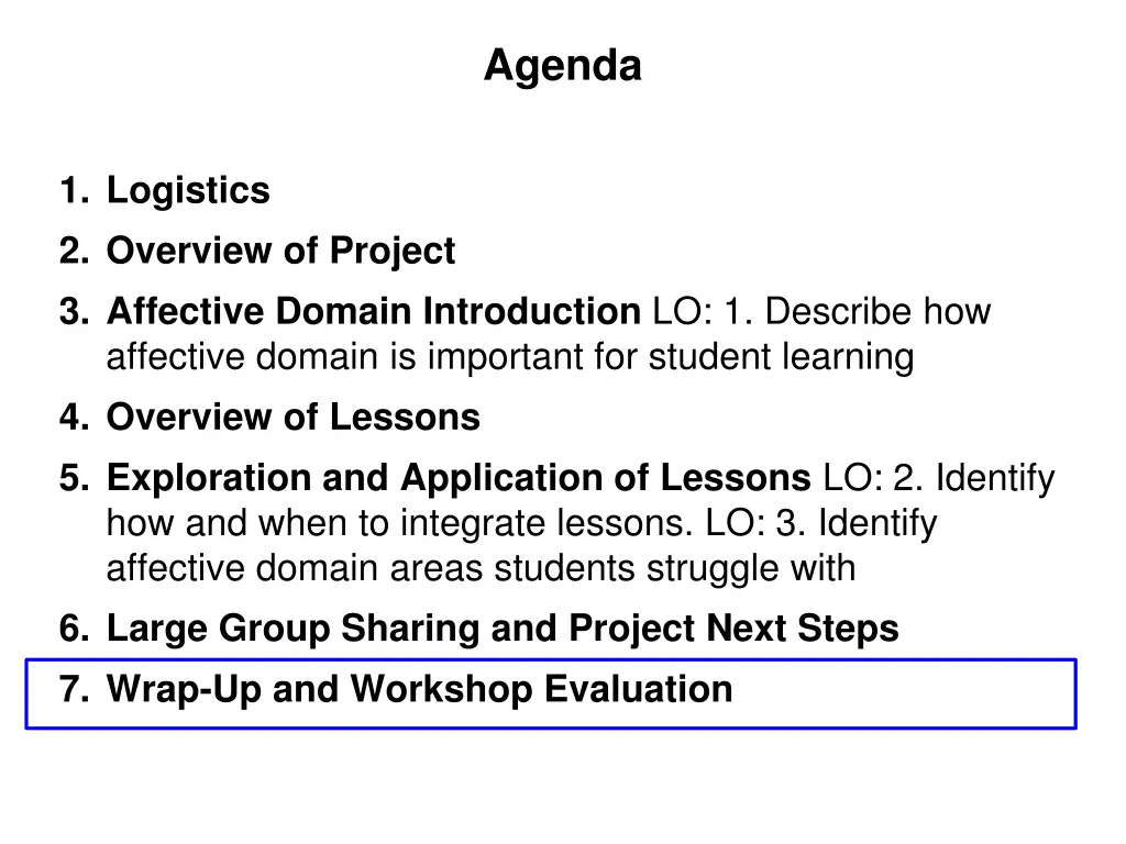 agenda 7