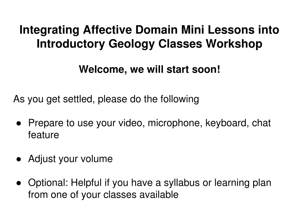 integrating affective domain mini lessons into