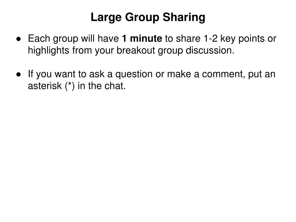 large group sharing