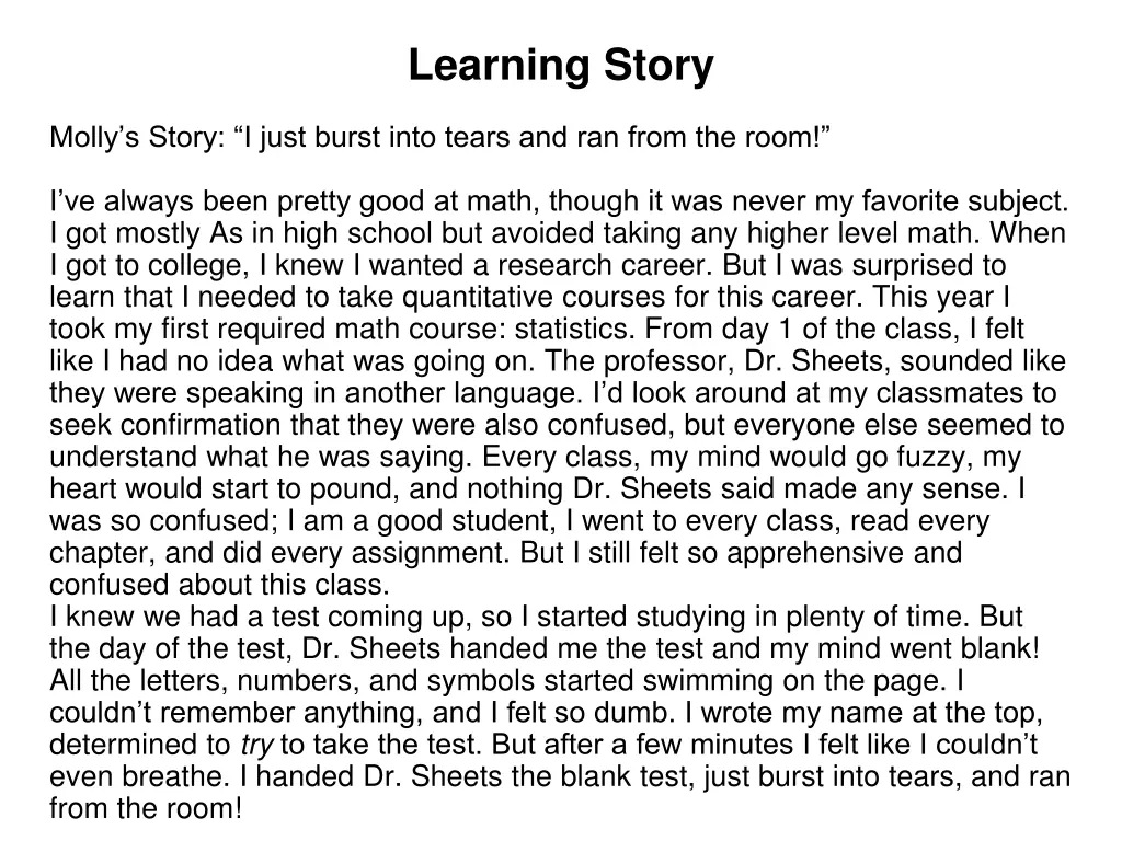 learning story