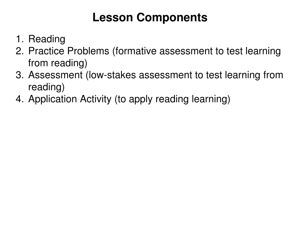 lesson components