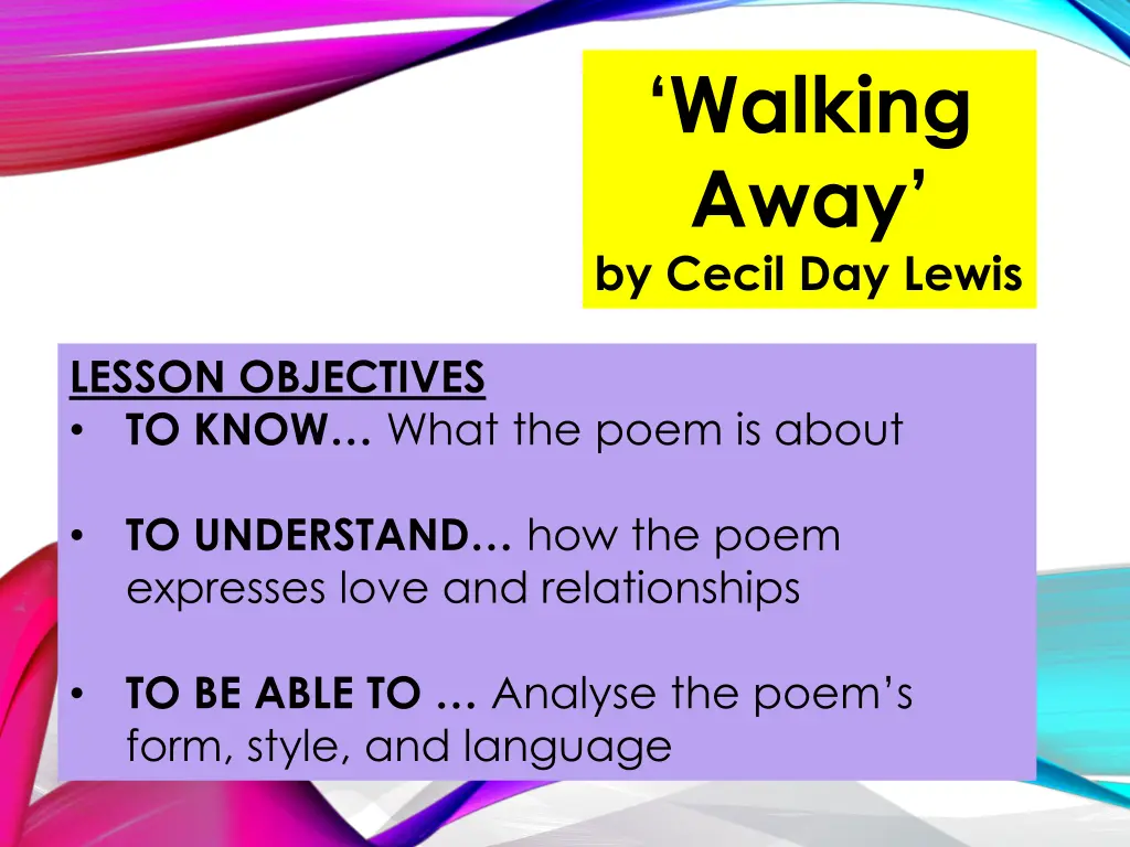 walking away by cecil day lewis 1