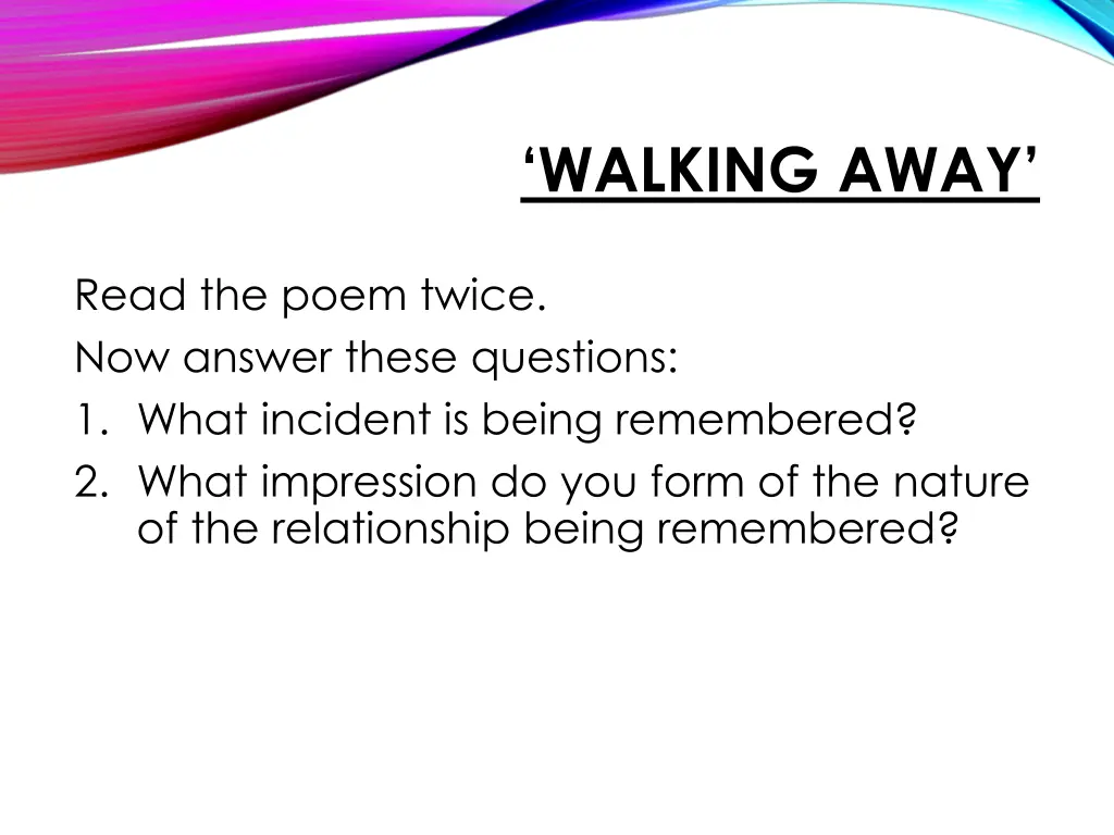 walking away