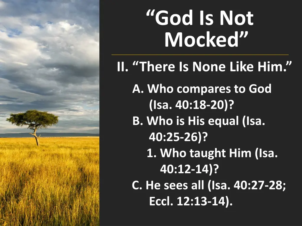 god is not mocked 1