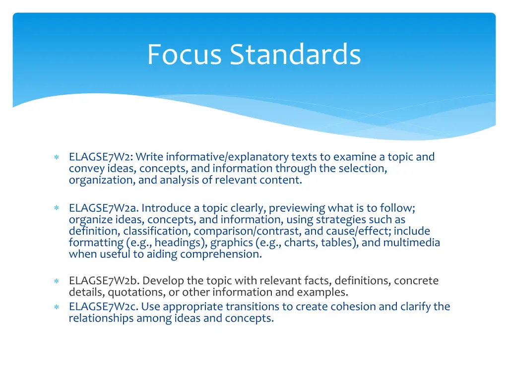 focus standards