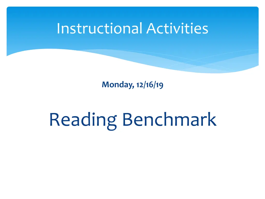 instructional activities