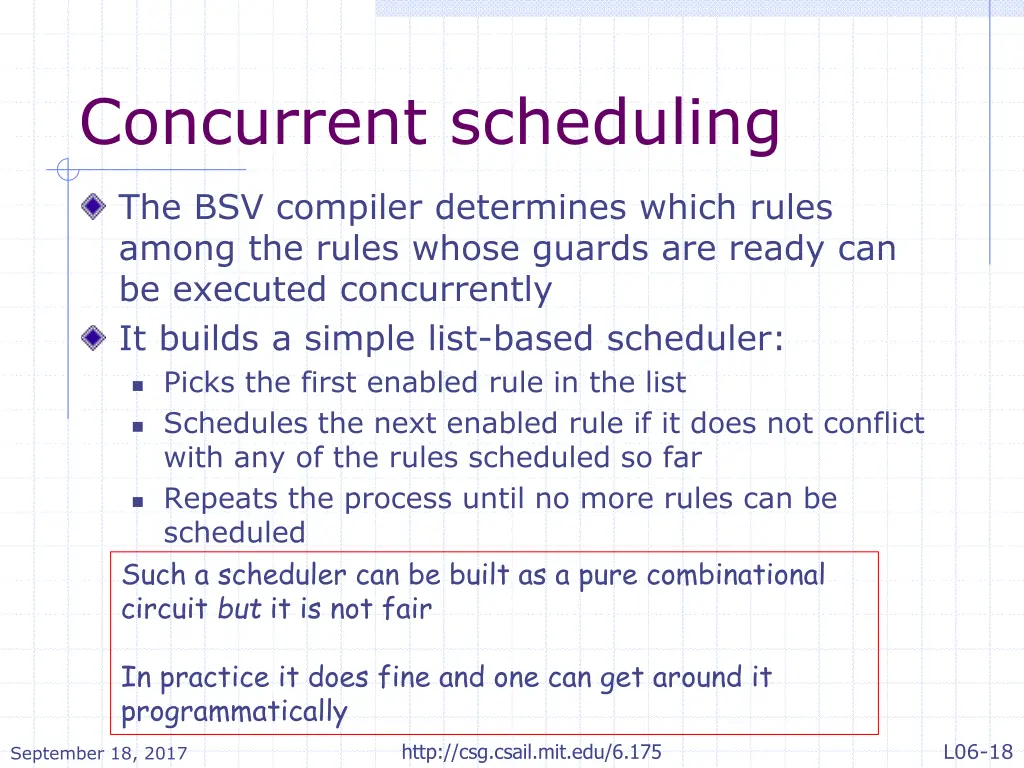 concurrent scheduling