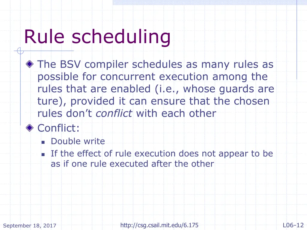rule scheduling