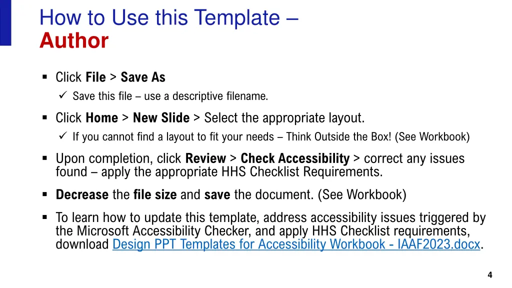 how to use this template author