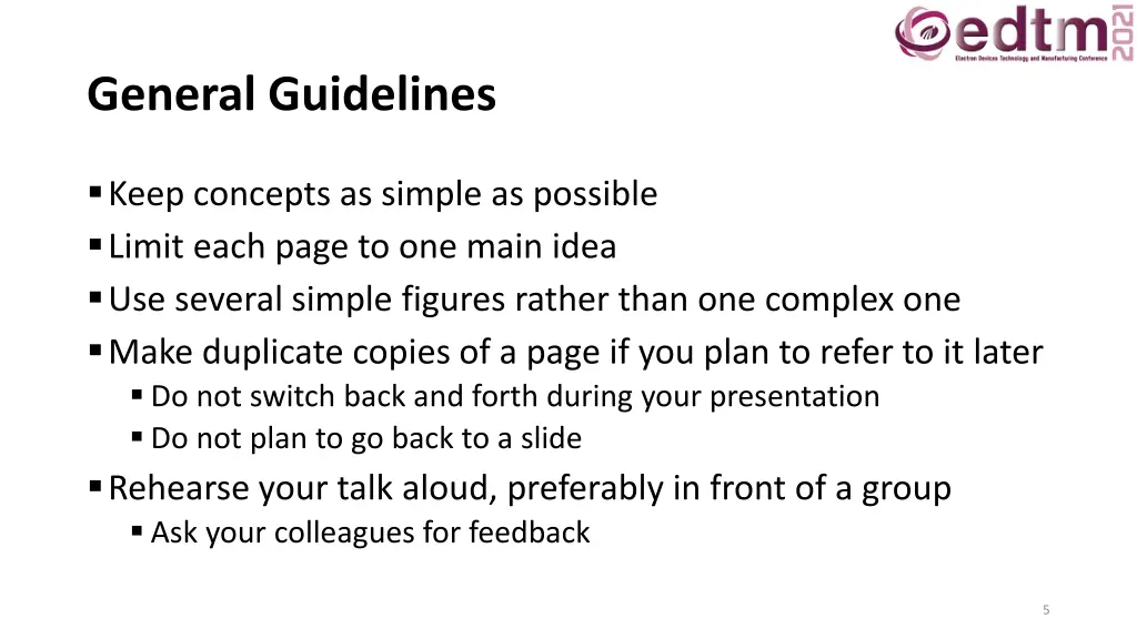 general guidelines
