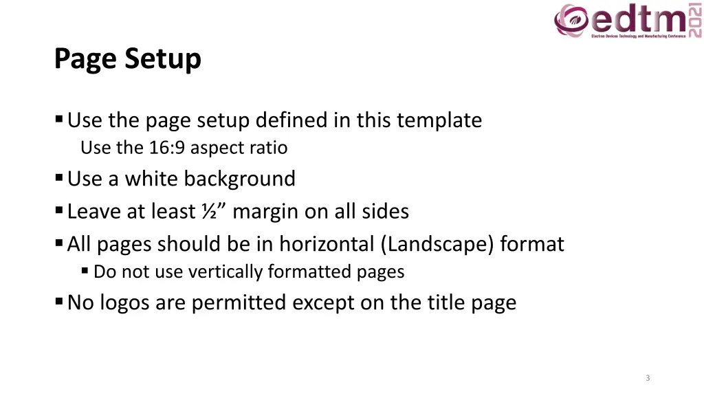 page setup