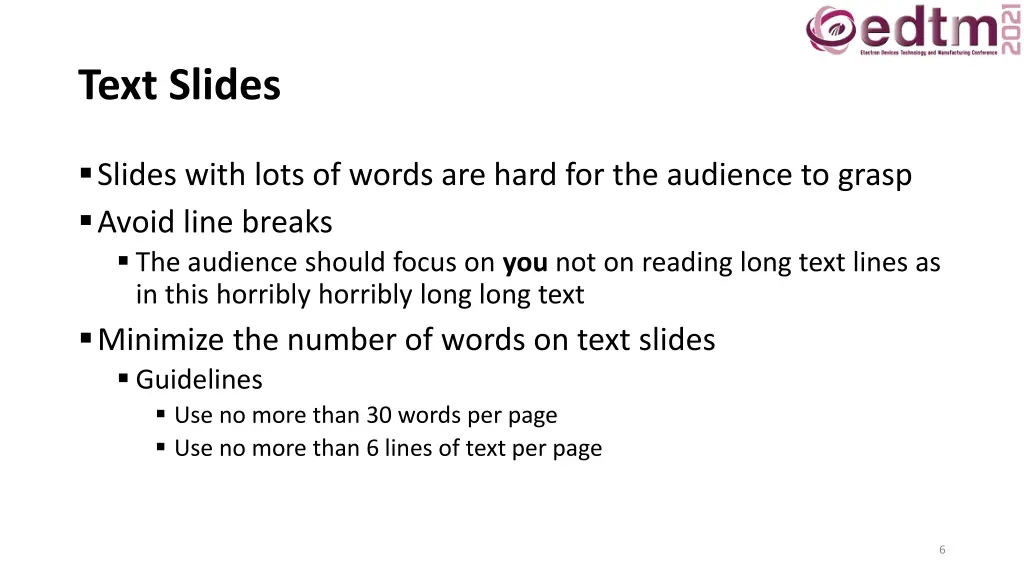 text slides